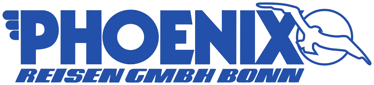 Logo von Phoenix Reisen GmbH Bonn in blauer Schrift mit stilisiertem Vogel.