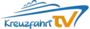 Das Logo von Kreuzfahrt TV zeigt den Schriftzug mit einem stilisierten Schiff und einem blauen und gelben TV-Symbol.
